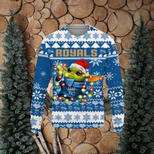 Kansas City Royals Baby Yoda Star Wars Christmas Gift 3D Ugly Christmas Sweater Christmas Holiday Family Gift