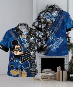 Kansas City Royals Mickey Mouse Floral Short Sleeve Hawaii Shirt