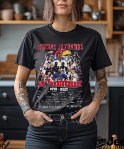 Kansas Jayhawks 125th Anniversary 1898 2023 Thank You For The Memories Basketball Signatures T Shirt