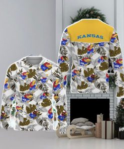 Kansas Jayhawks Champions Sports Hawaiian Tropical Patterns Shirt Ugly Christmas Sweater