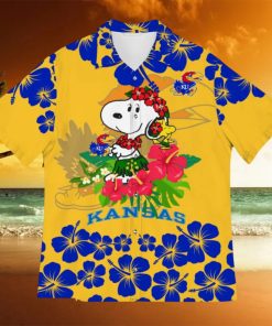 Kansas Jayhawks Champions Sports Hibiscus Patterns Hawaiian Shirt