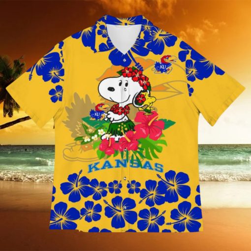 Kansas Jayhawks Champions Sports Hibiscus Patterns Hawaiian Shirt