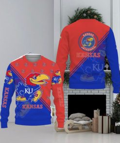 Kansas Jayhawks Cross Style Knitted Xmas Sweater