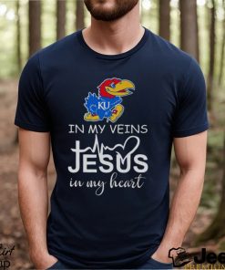 Kansas Jayhawks Logo 2023 In My Veins Jesus In My Heart shirt