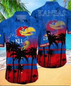 Kansas Jayhawks Logo Coconut Tropical Hawaiian Shirt Beach Gift For Fans