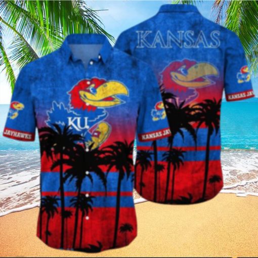 Kansas Jayhawks Logo Coconut Tropical Hawaiian Shirt Beach Gift For Fans