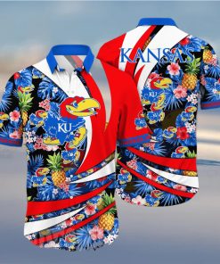 Kansas Jayhawks NCAA Flower Tropical 3D All Over Printed Hawaiian Shirt