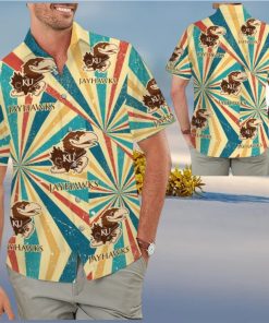 Kansas Jayhawks Retro Vintage Style Tropical Hawaiian Shirt