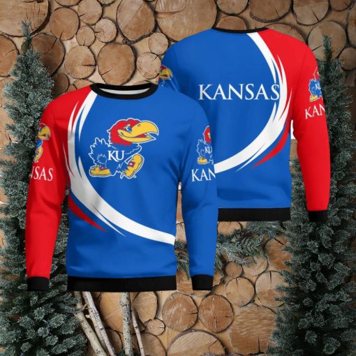 Kansas Jayhawks Simple Vintage 3D Sweater Christmas Gift For Fans