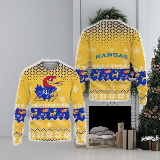 Kansas Jayhawks Sports Football Merry Christmas 3D Sweater For Fans Gifts Unisex