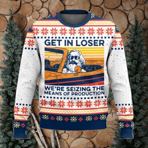 Karl Marx Get In Loser Ugly Christmas Sweater