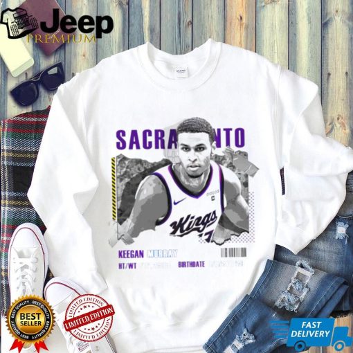 Keegan Murray Sacramento Kings basketball player information paper shirt