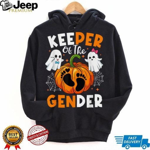 Keeper Of The Gender Reveal Baby Fall Halloween Thanksgiving T Shirt