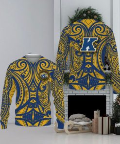 Kent State Golden Flashes Polynesian Tattoo Mix Team Knitted Christmas Sweater All Over Print