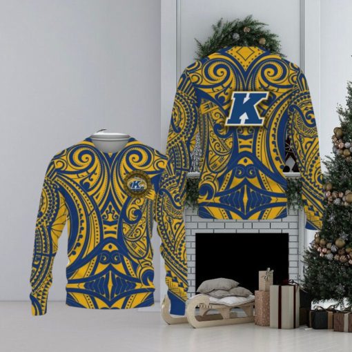 Kent State Golden Flashes Polynesian Tattoo Mix Team Knitted Christmas Sweater All Over Print