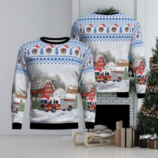 Kentucky, Elizabethtown Fire Department Engine 2034 Christmas AOP 3D Ugly Christmas Sweater