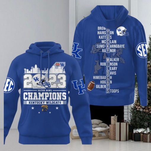 Kentucky Wildcats 2023 Gator Bowl Champions Hoodie T Shirt