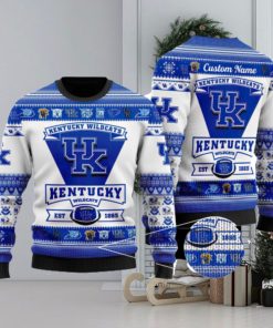 Kentucky Wildcats Logo Custom Name For Football Fans Ugly Christmas Sweater Christmas Gift