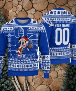 Kentucky Wildcats Mickey Player Custom Name And Number Ugly Christmas Sweater