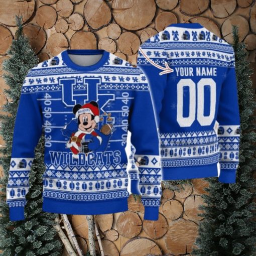 Kentucky Wildcats Mickey Player Custom Name And Number Ugly Christmas Sweater