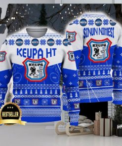 KeuPa HT Ugly Christmas Sweater Logo Custom Name Gift Fans