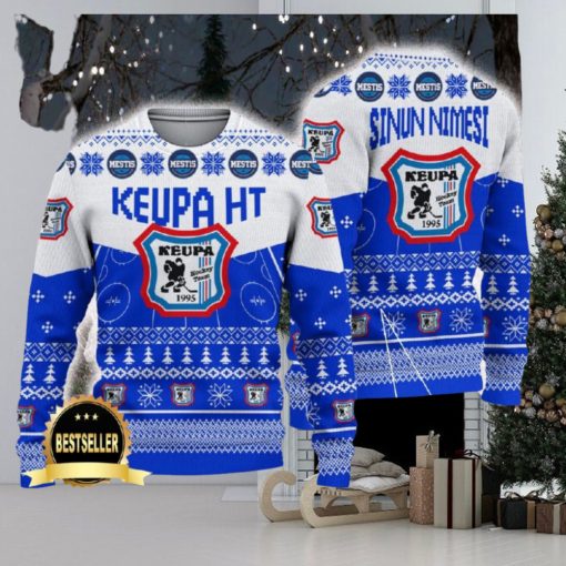 KeuPa HT Ugly Christmas Sweater Logo Custom Name Gift Fans