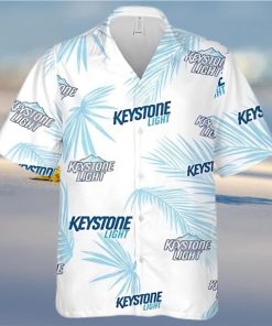 Keystone Light Beer Palm Leaves Pattern Hawaiian Shirt