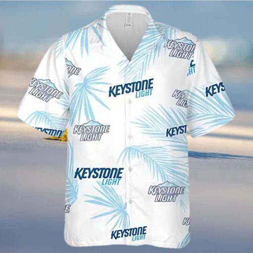 Keystone Light Beer Palm Leaves Pattern Hawaiian Shirt