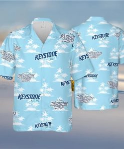 Keystone Light Beer Tropical Flower Pattern Hawaiian Shirt