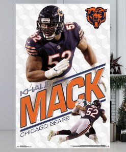 Khalil Mack Crusher Chicago Bears Nfl Quarterback Action Poster