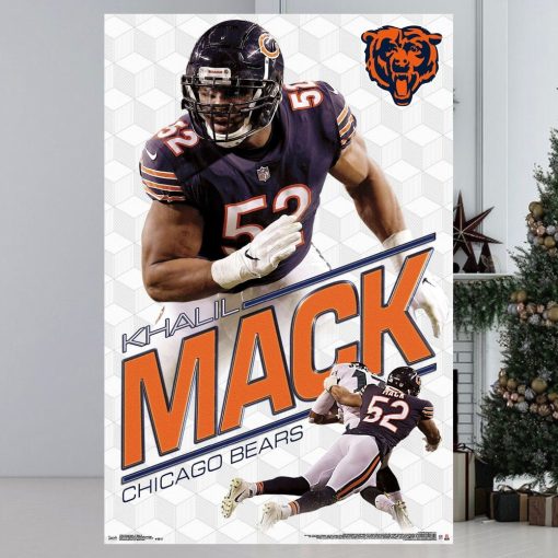 Khalil Mack Crusher Chicago Bears Nfl Quarterback Action Poster