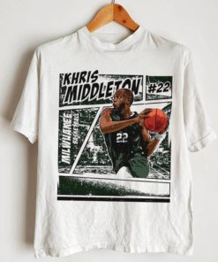 Khris Middleton 22 Milwaukee Bucks basketball player comic shirt