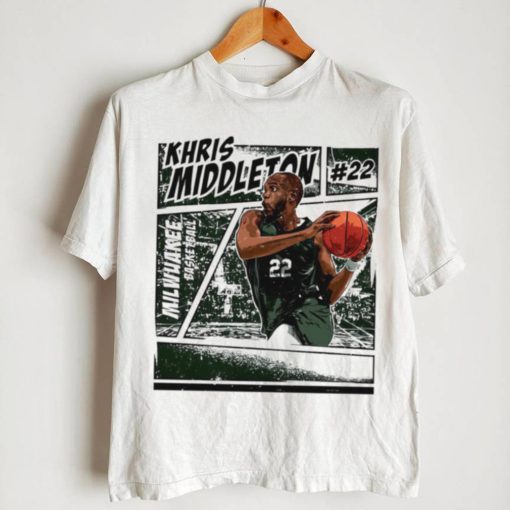 Khris Middleton 22 Milwaukee Bucks basketball player comic shirt