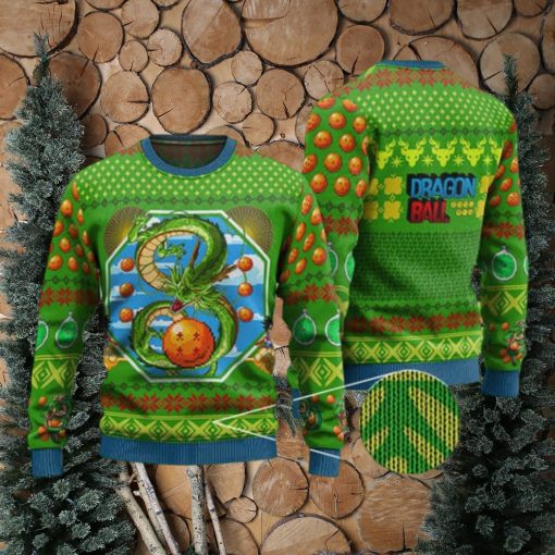 Kid Goku & Shenron Green Ugly Xmas Sweater