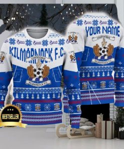 Kilmarnock FC Ugly Christmas Sweater Logo Custom Name Gift Fans