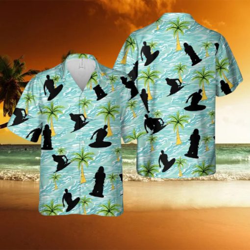 Kneeboarding Silhouette Hawaiian Shirt