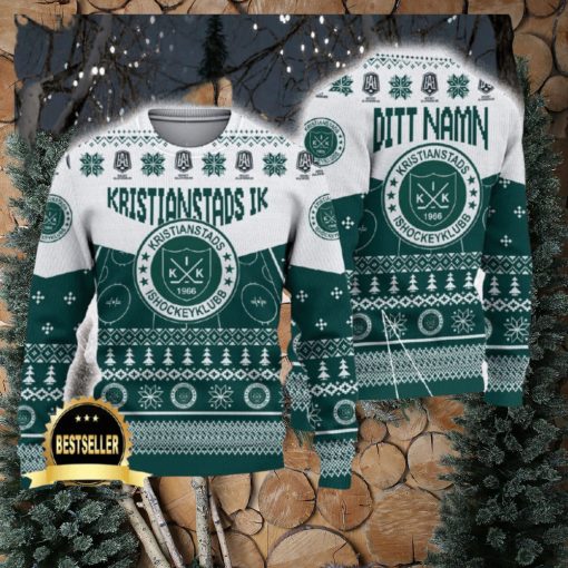 Kristianstads IK Ugly Christmas Sweater Logo Custom Name Gift Fans