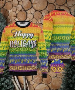 LGBT Gay Pride Happy Holigays Ugly Christmas 3D Sweater Gift For Men And Women