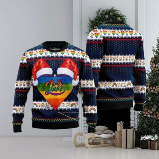 LGBT Heart Love Ugly Christmas Sweater