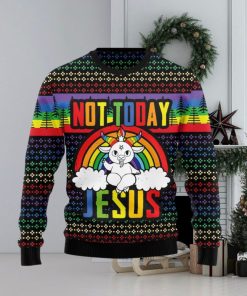 LGBT Not Today Jesus Christmas Unisex Ugly Sweater