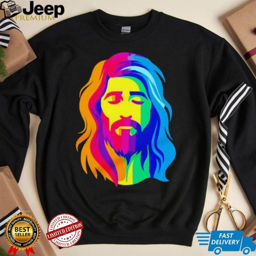 LGBTQ Jesus loves us all colorful shirt