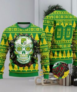 LIGA MX Club Leon Special Sugar Skull Christmas Ugly Sweater Custom Number & Name