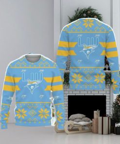 LIU Sharks Custom New Uniforms For Fan Gear Ugly Xmas AOP Sweater