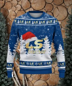 LS Tractor Logo Wearing Santa Hat Christmas Gift Ugly Christmas Sweater For Men And Women Gift