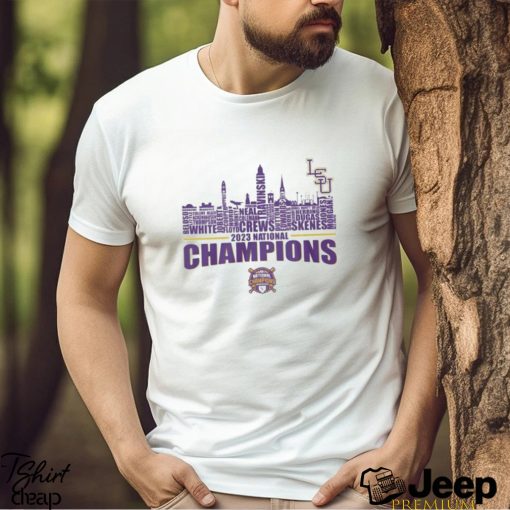 LSU Baseball Skyline Purple Team 2023 National Champion Shirt