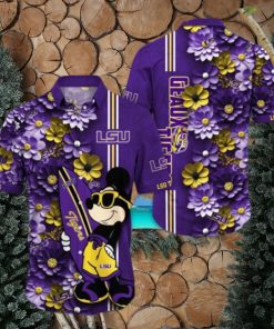 LSU TIGERS Hawaiian Shirt Mickey Love Surfing Trending Summer Gift
