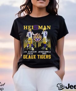 LSU Tigers Heisman Joe Burrow 2019 – Jayden Daniels 2023 Geaux Tigers T Shirt