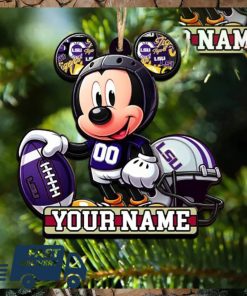 LSU Tigers NCAA Mickey Mouse Christmas Tree Decorations Custom Name Xmas Ornament