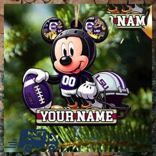 LSU Tigers NCAA Mickey Mouse Christmas Tree Decorations Custom Name Xmas Ornament