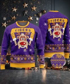 LSU Tigers Reindeer Ugly Christmas Sweater